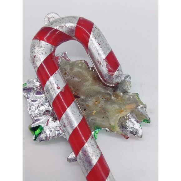 Vintage Candy Cane Christmas Ornament Plastic Holiday Tree 1970s? 60s? Xmas VTG - Picture 3 of 7